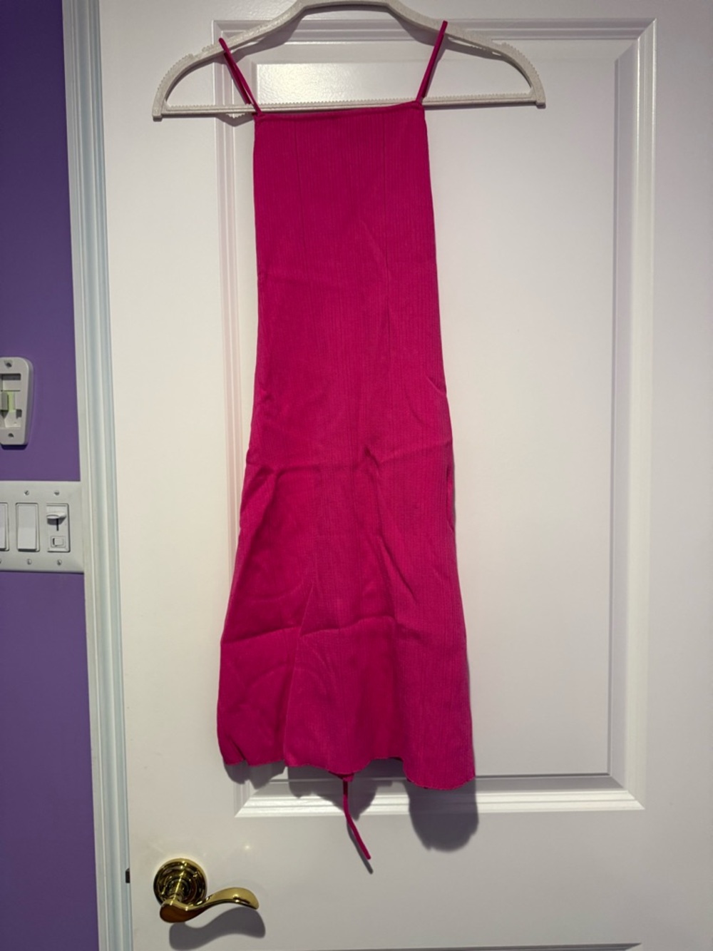 Zara hot pink ribbed mini dress